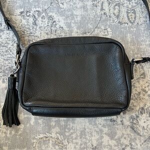 Atelier Noir by Rudsak Black Pebbled Leather Camera Crossbody Bag